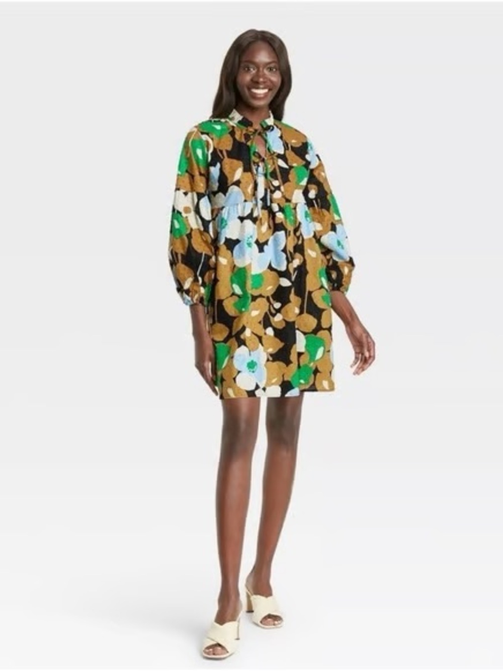 Who What Wear Floral Shift Dress Large